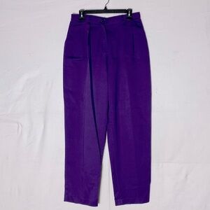 Vintage 80s Shelley Davis Purple High Rise Slacks 30 Dopamine Dressing Retro
